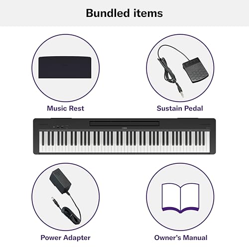 Piano Digital Yamaha P525 con 88 teclas ponderadas de madera, negro (P525B)