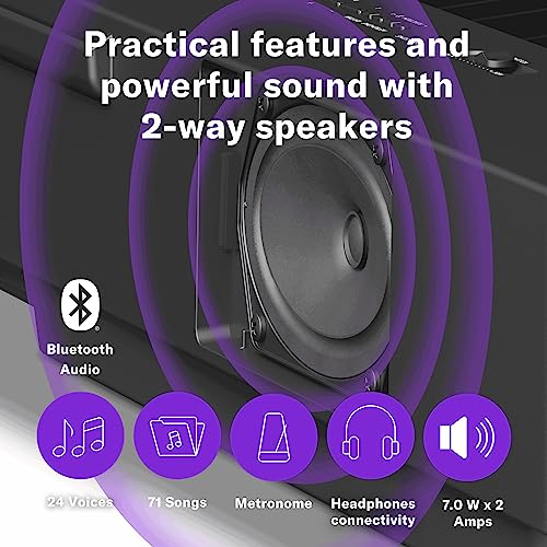 Piano Digital Yamaha P525 con 88 teclas ponderadas de madera, negro (P525B)