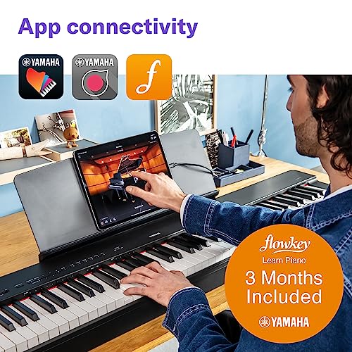 Piano Digital Yamaha P525 con 88 teclas ponderadas de madera, negro (P525B)
