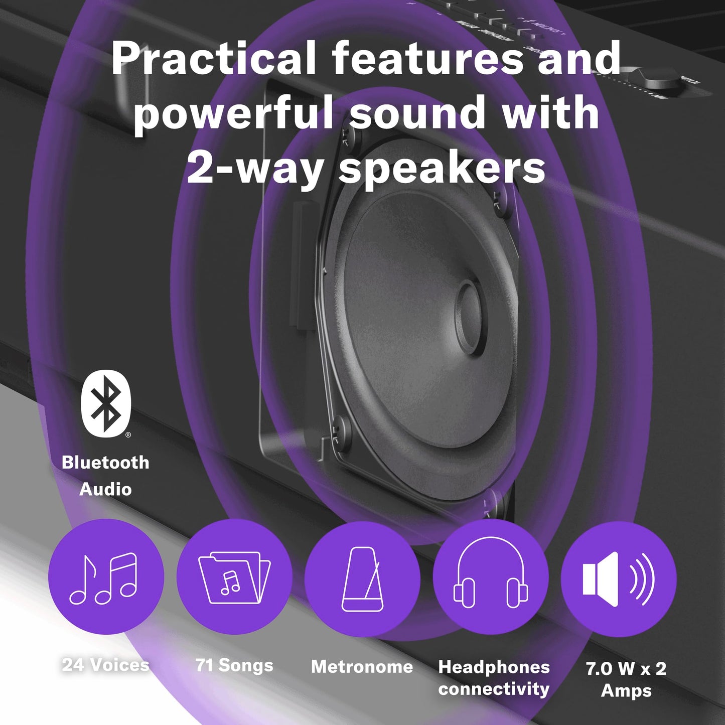 Piano Digital Yamaha P525 con 88 teclas ponderadas de madera, negro (P525B)