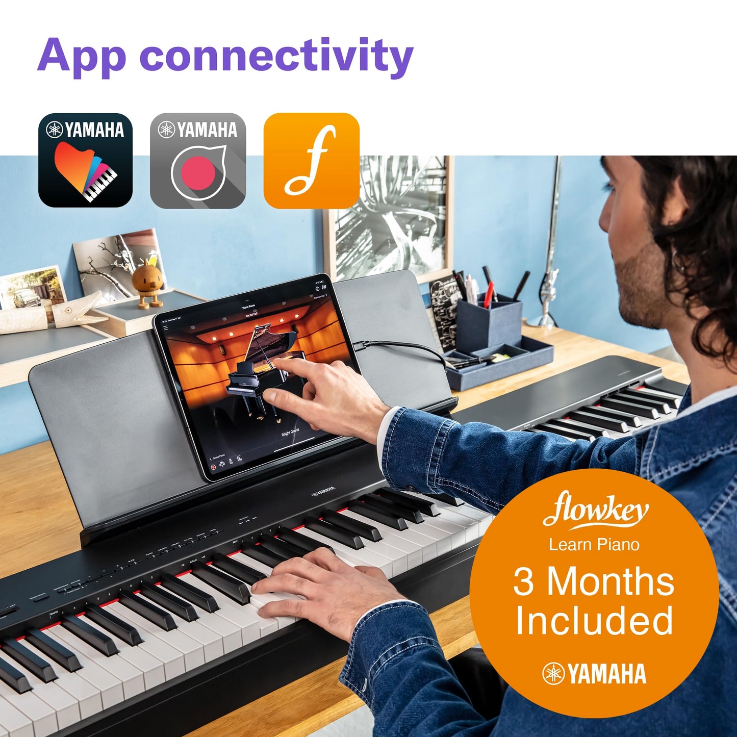 Piano Digital Yamaha P525 con 88 teclas ponderadas de madera, negro (P525B)