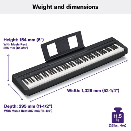 Yamaha P525 Digital Piano with 88 Weighted Wooden Keys, Black (P525B)