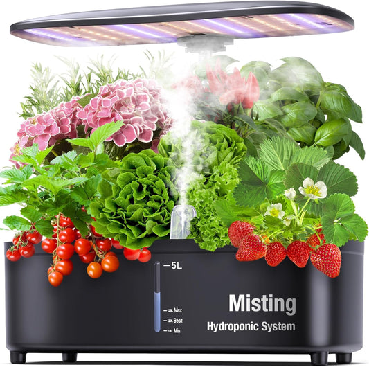 Misting 15 Pods Hydroponic Growing System Herb Garden Kit Indoor 5L